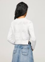 žene bijela pamučni žersej s ažur detaljima Pepe Jeans JZ8H260 - Slika 4