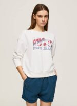 žene bijela Plišana majica s logotipom iz 1973 Pepe Jeans JZ8H280 - Slika 2