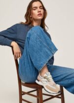 žene biserno srebro kombinirane tenisice s printom sreće Pepe Jeans JZ8H574