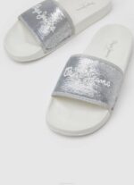žene biserno srebro slider slatke japanke za plažu Pepe Jeans JZ8H694 - Slika 3