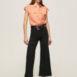 žene breskva korisna košulja kratkih rukava Pepe Jeans JZ8H340