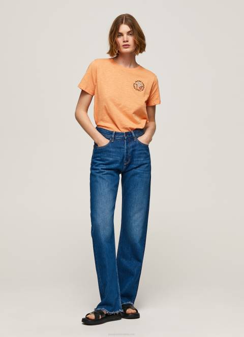 žene breskva majica s printom logotipa Pepe Jeans JZ8H394 - Slika 2