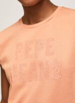 žene breskva majica s printom logotipa Pepe Jeans JZ8H434 - Slika 3