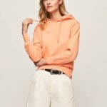 žene breskva pamučna majica s kapuljačom Pepe Jeans JZ8H282