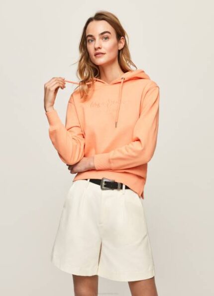 žene breskva pamučna majica s kapuljačom Pepe Jeans JZ8H282