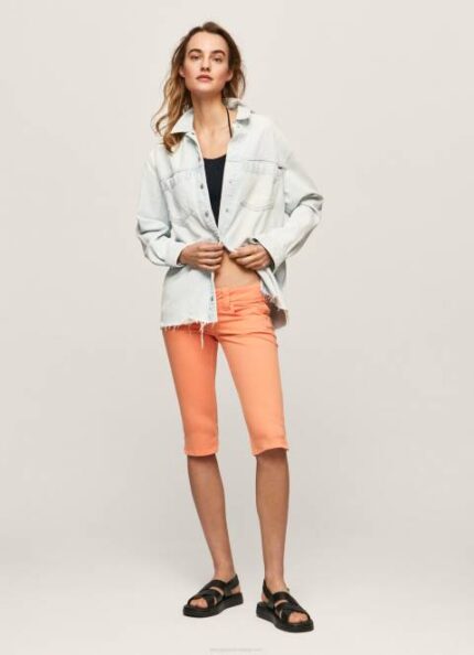 žene breskva skraćene kratke traper hlače Pepe Jeans JZ8H528