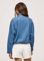 žene chambray lanena jakna opuštenog kroja Pepe Jeans JZ8H128 - Slika 4