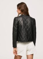 žene crno dijamantna kožna jakna Pepe Jeans JZ8H140 - Slika 4