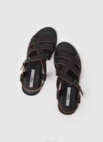 žene crno hayes rimske ravne sandale Pepe Jeans JZ8H657 - Slika 2