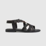 žene crno hayes rimske ravne sandale Pepe Jeans JZ8H657