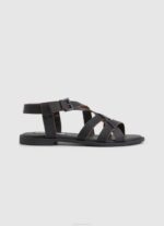 žene crno hayes rimske ravne sandale Pepe Jeans JZ8H657