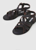 žene crno hayes rimske ravne sandale Pepe Jeans JZ8H657 - Slika 3