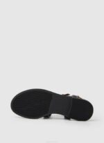 žene crno hayes rimske ravne sandale Pepe Jeans JZ8H657 - Slika 5
