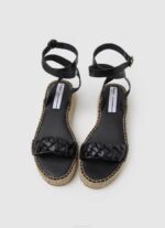 žene crno kate pletene sandale na klin Pepe Jeans JZ8H676 - Slika 2