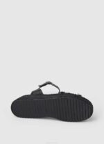 žene crno kate sandale na klin od tkanine Pepe Jeans JZ8H671 - Slika 5