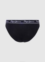 žene crno klasične gaćice s otisnutim logom Pepe Jeans JZ8H550 - Slika 2
