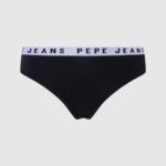 žene crno klasične tange s otisnutim logom Pepe Jeans JZ8H569