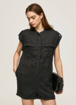 žene crno kratki kombinezon s remenom Pepe Jeans JZ8H177 - Slika 2