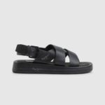žene crno ljetne blok sandale na klin Pepe Jeans JZ8H651