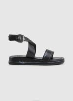 žene crno ljetne logy sandale na klin Pepe Jeans JZ8H652