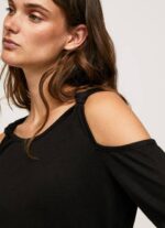 žene crno majica dugih rukava s naramenicama Pepe Jeans JZ8H399 - Slika 3