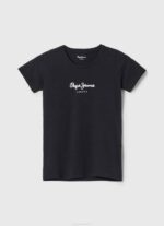 žene crno majica s osnovnim logom Pepe Jeans JZ8H400 - Slika 5