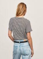 žene crno majica s prugastim printom Pepe Jeans JZ8H459 - Slika 4