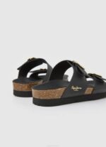 žene crno oban anatomske sandale Pepe Jeans JZ8H653 - Slika 4