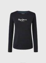 žene crno pamučna majica dugih rukava Pepe Jeans JZ8H471 - Slika 5