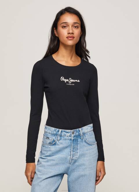 zene_crno_pamucna_majica_dugih_rukava_pepe_jeans_jz8h471.jpg žene crno pamučna majica dugih rukava Pepe Jeans JZ8H471 - Slika 1