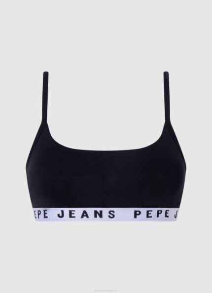 žene crno pamučni sportski grudnjak Pepe Jeans JZ8H567