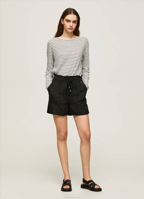 zene_crno_papirnate_vrecice_lanene_kratke_hlace_pepe_jeans_jz8h489.jpg žene crno papirnate vrećice lanene kratke hlače Pepe Jeans JZ8H489 - Slika 1