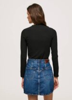 žene crno rebrasta majica dugih rukava Pepe Jeans JZ8H407 - Slika 4