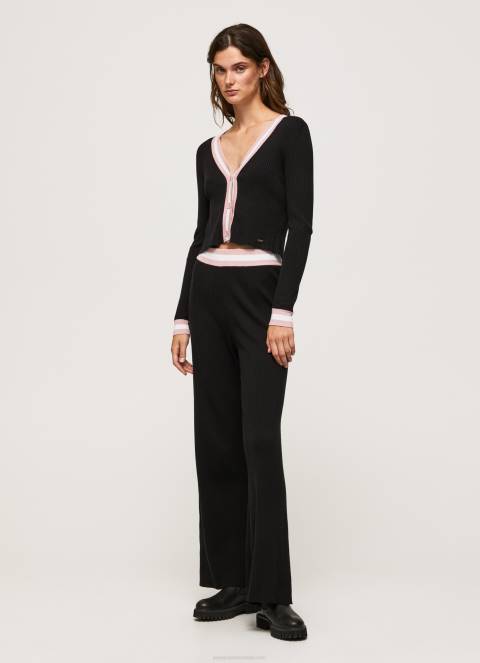 zene_crno_rebraste_pletene_hlace_pepe_jeans_jz8h306.jpg žene crno rebraste pletene hlače Pepe Jeans JZ8H306 - Slika 1