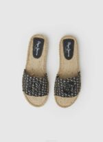 žene crno siva jacquard sandale od jute Pepe Jeans JZ8H683 - Slika 2