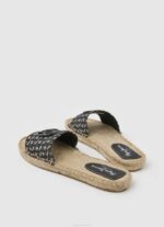 žene crno siva jacquard sandale od jute Pepe Jeans JZ8H683 - Slika 4