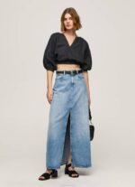 žene crno skraćeni top s v-izrezom Pepe Jeans JZ8H374 - Slika 2