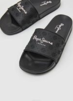 žene crno slider obične japanke za plažu Pepe Jeans JZ8H690 - Slika 3