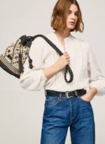 žene crno straw bucket torba Pepe Jeans JZ8H719