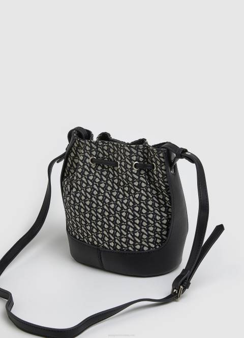 žene crno tkana jacquard torba s kantom Pepe Jeans JZ8H730 - Slika 2