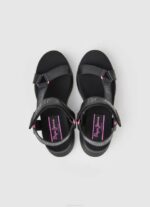 žene crno venus ace trek sandale Pepe Jeans JZ8H687 - Slika 2