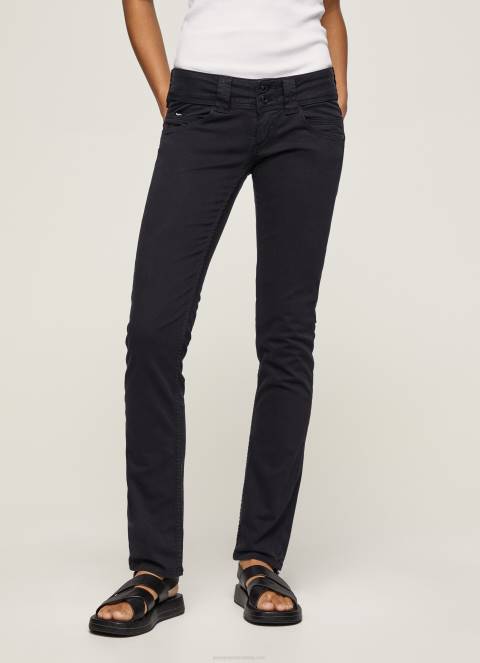 žene crno venus venus traperice ravnog kroja niskog struka Pepe Jeans JZ8H298 - Slika 2