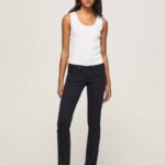 žene crno venus venus traperice ravnog kroja niskog struka Pepe Jeans JZ8H298