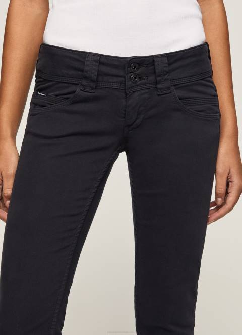 žene crno venus venus traperice ravnog kroja niskog struka Pepe Jeans JZ8H298 - Slika 3