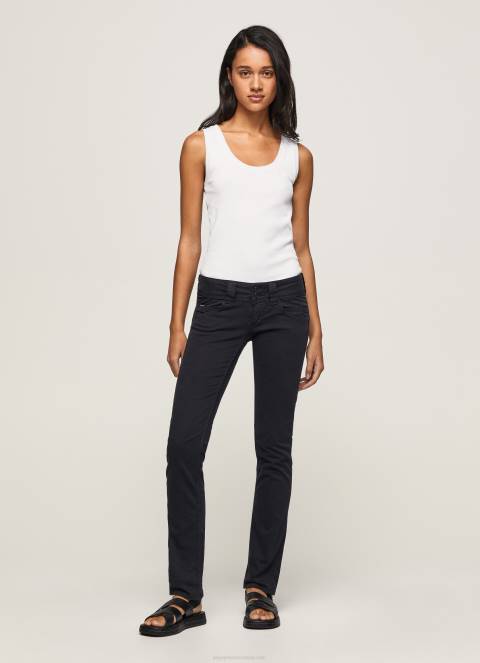 žene crno venus venus traperice ravnog kroja niskog struka Pepe Jeans JZ8H298 - Slika 1