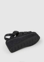 žene crno witney sunčane sandale na klin Pepe Jeans JZ8H647 - Slika 5
