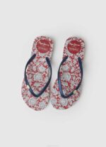 žene Crvena cvjetne japanke za plažu Pepe Jeans JZ8H702 - Slika 2