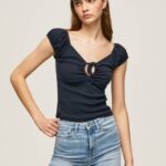 žene dulwich majica s izrezom od srca Pepe Jeans JZ8H438