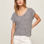 žene dulwich majica s prugastim printom Pepe Jeans JZ8H458