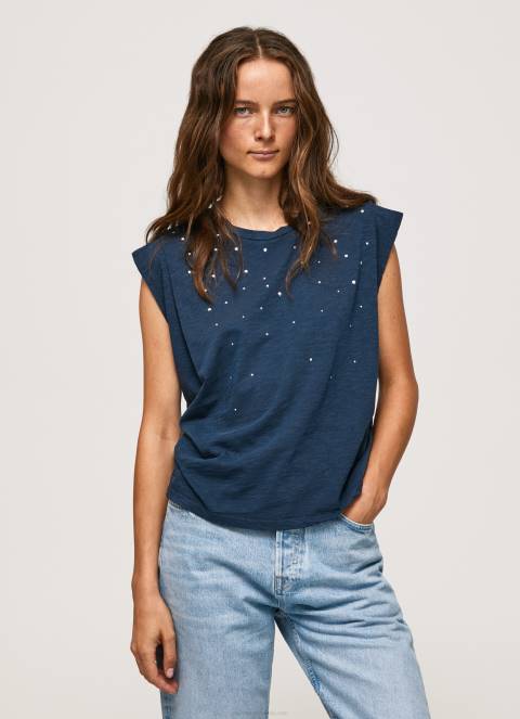 žene dulwich mramorirana majica s rukavima s otvorom za ruke Pepe Jeans JZ8H406 - Slika 3